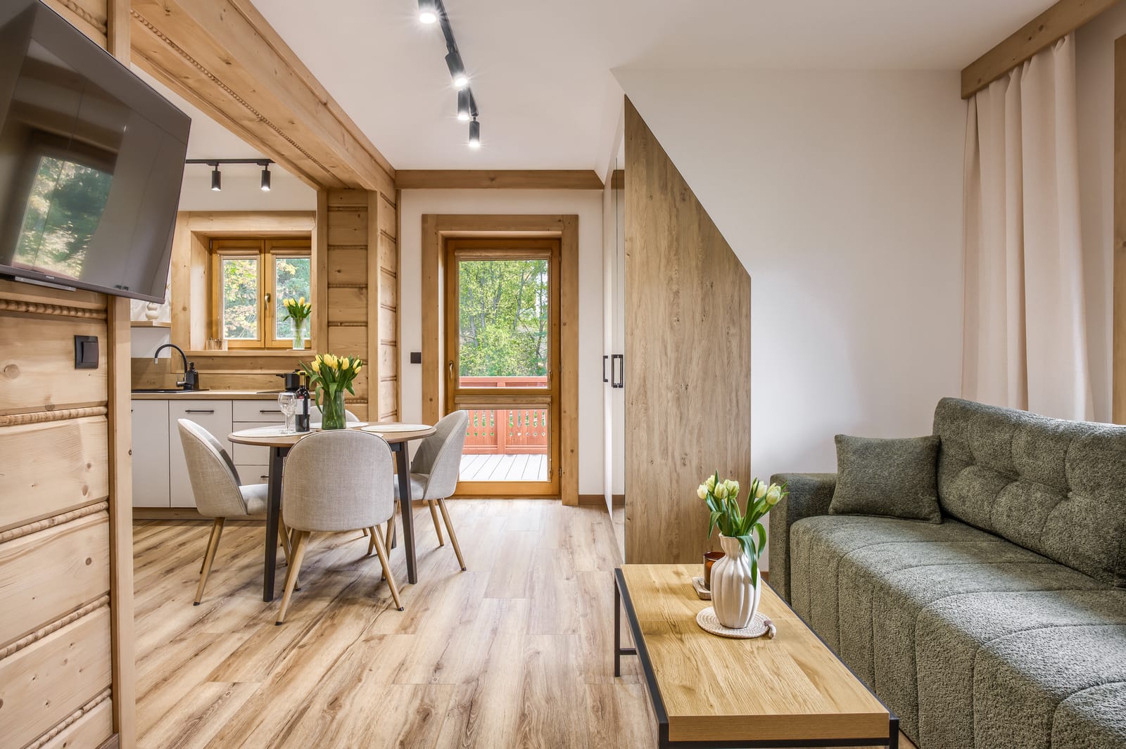 Living space in the Pine Apartment